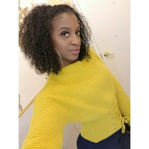 Yellow corset knit sweater